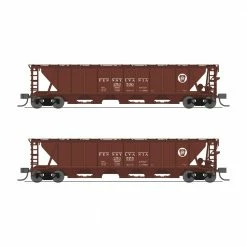 Broadway Limited Imports N H32 Covered Hopper, PRR (2-pack A) for Freight Cars