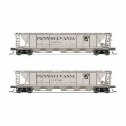 Broadway Limited Imports N H32 Covered Hopper, PRR (2-pack B) for Freight Cars