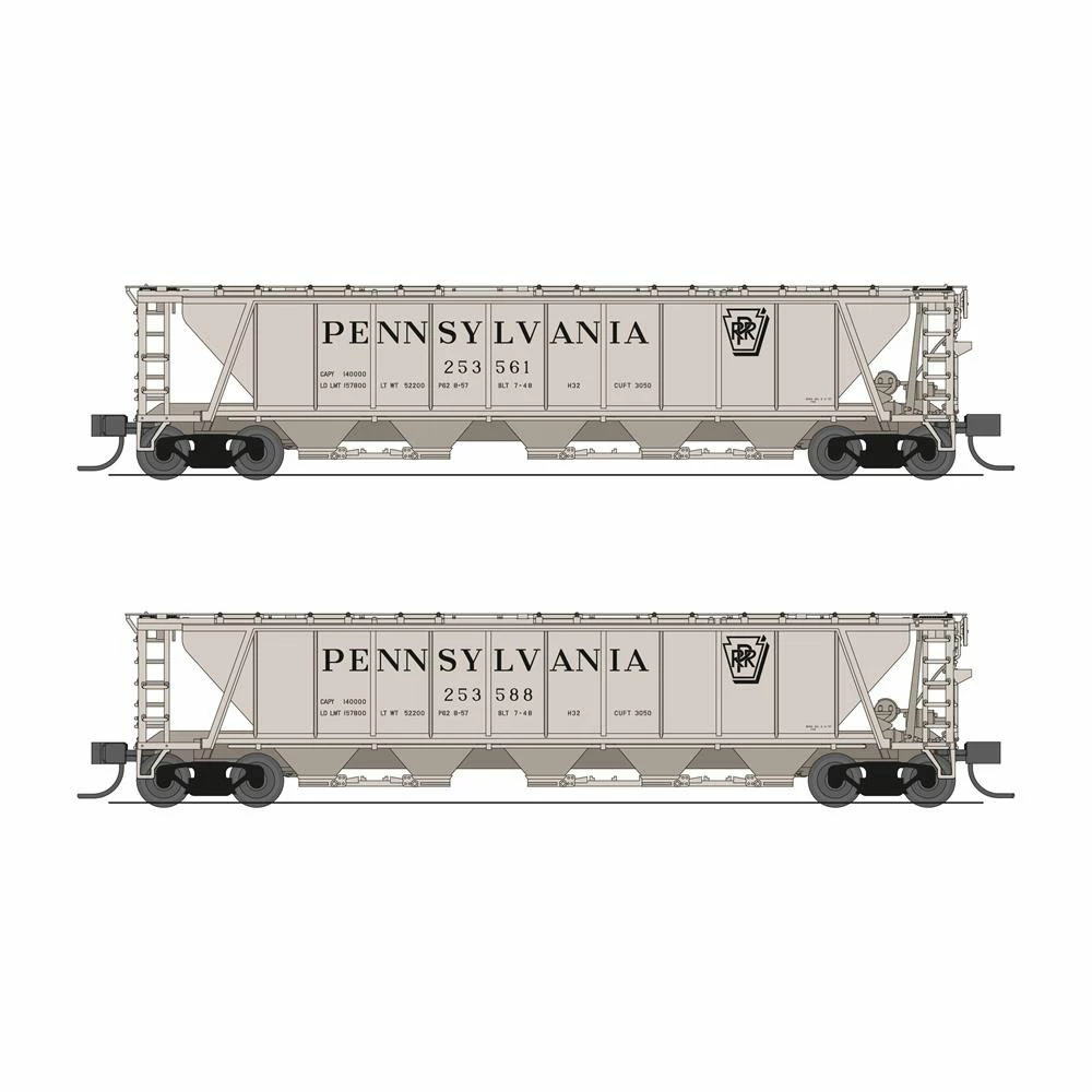 Broadway Limited Imports N H32 Covered Hopper, PRR (2-pack B) for Freight Cars 3 Broadway Limited Imports N H32 Covered Hopper, PRR (2-pack B) for Freight Cars